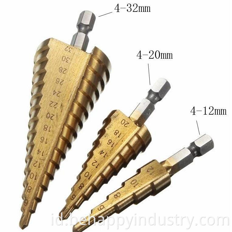Step Drill Bit Set Cone Hole Cutter